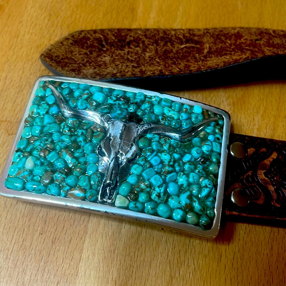 Nocona 40” leather Turquoise western belt